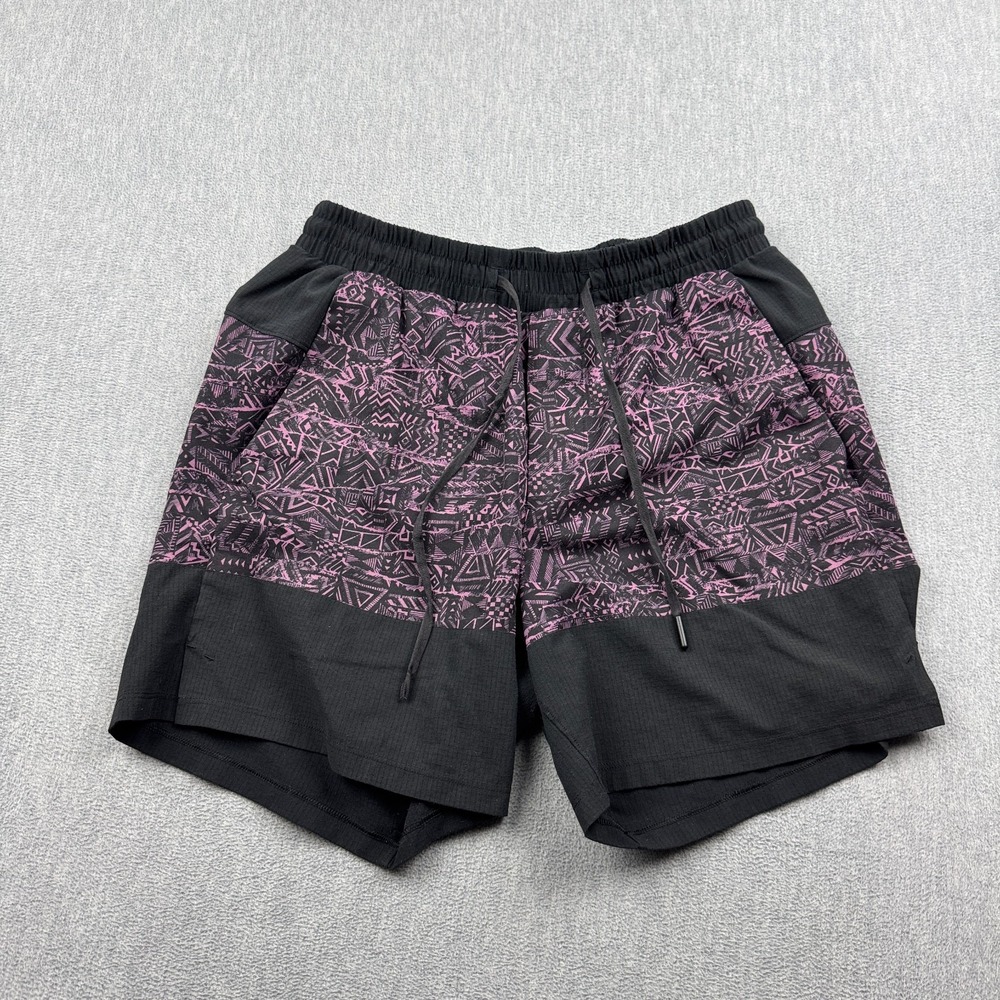 Lululemon Shorts Mens Small Purple Lane Line 6" Trunks Drawstring Running Sports